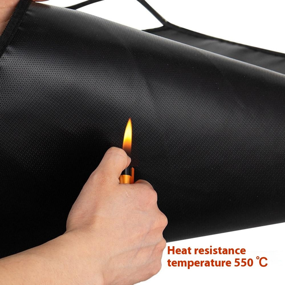 CLS Outdoor Camping Portable Fire-Resistant Mat Silicone Coated Flame Retardant Fiberglass BBQ Heat Insulation Pad