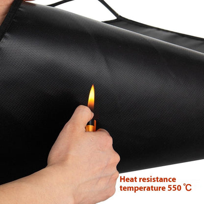 CLS Outdoor Camping Portable Fire-Resistant Mat Silicone Coated Flame Retardant Fiberglass BBQ Heat Insulation Pad