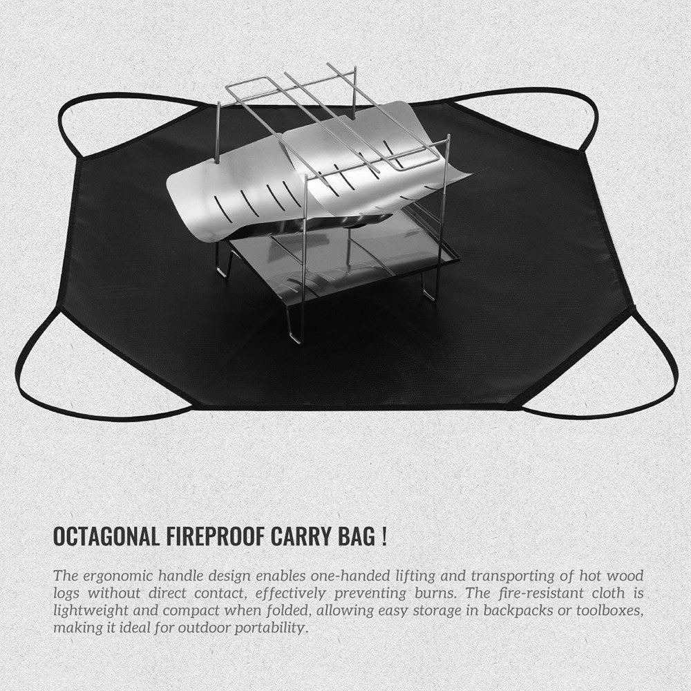 CLS Outdoor Camping Portable Fire-Resistant Mat Silicone Coated Flame Retardant Fiberglass BBQ Heat Insulation Pad