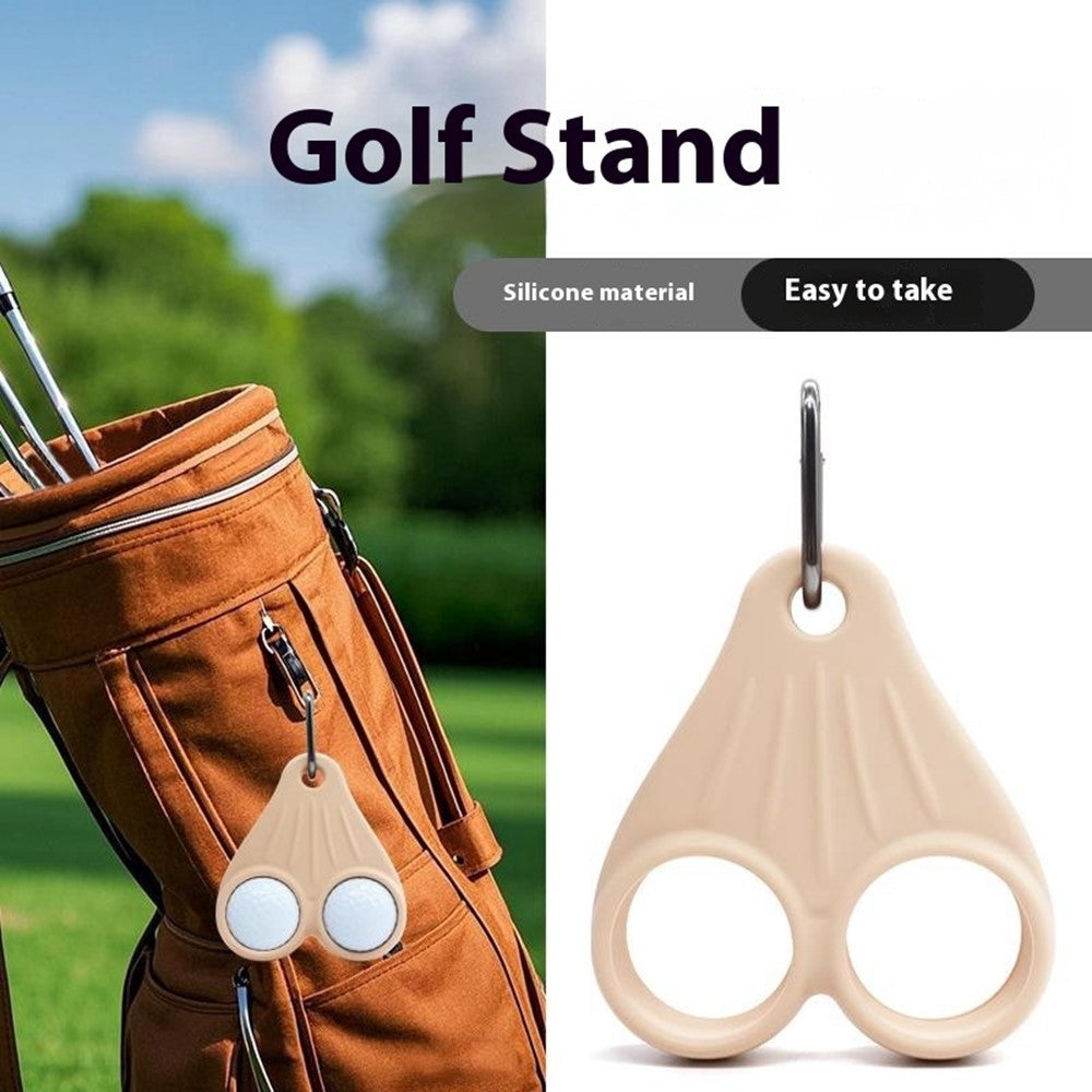 Portable Golf Ball Holder Silicone Storage Rack Belt Clip Tee Organizer with Hook for Outdoor Sports