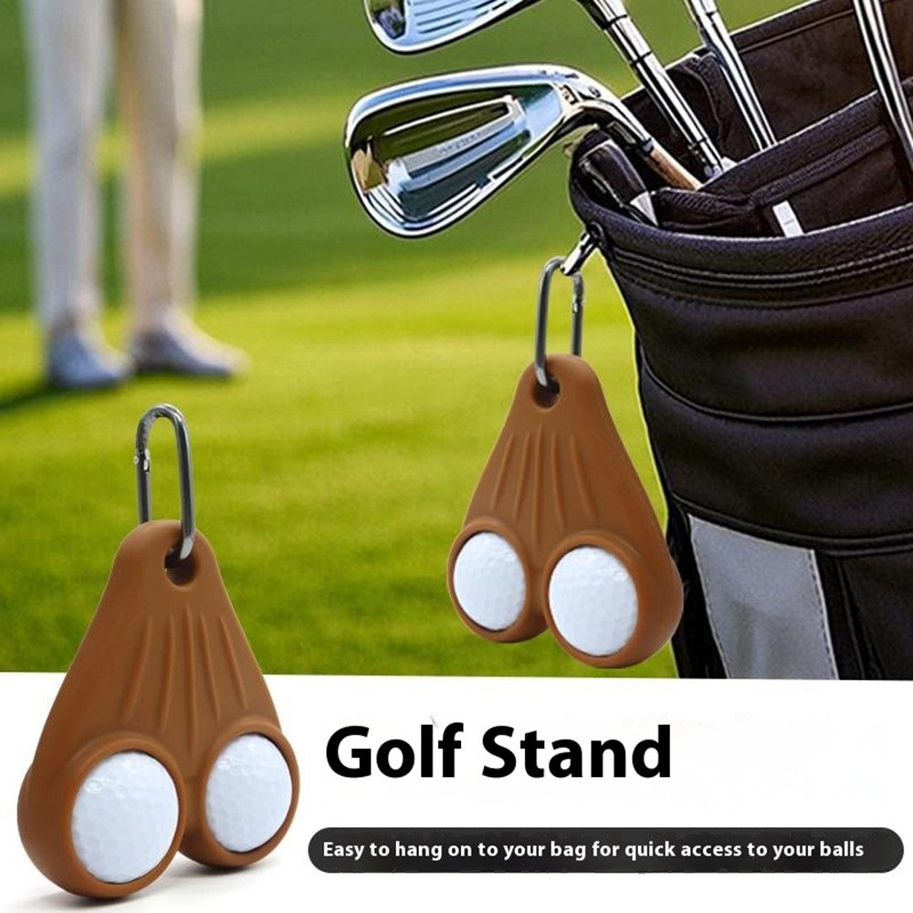 Portable Golf Ball Holder Silicone Storage Rack Belt Clip Tee Organizer with Hook for Outdoor Sports