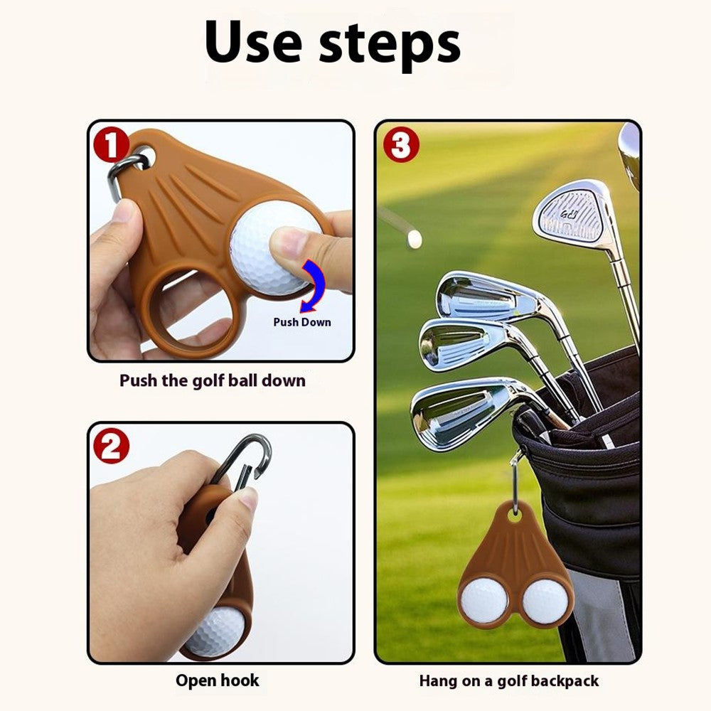 Portable Golf Ball Holder Silicone Storage Rack Belt Clip Tee Organizer with Hook for Outdoor Sports