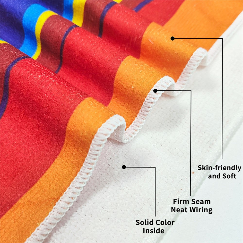 100x180cm Beach Towel Microfiber Quick Dry Absorbent Color Stripe Multipurpose Travel Swimming Towel