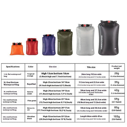 LUCKSTONE 6Pcs Dry Bag Set Lightweight Outdoor Waterproof Storage Bag 1.5L / 3L / 5L / 12L / 20L / 35L, with 2 Shoulder Straps
