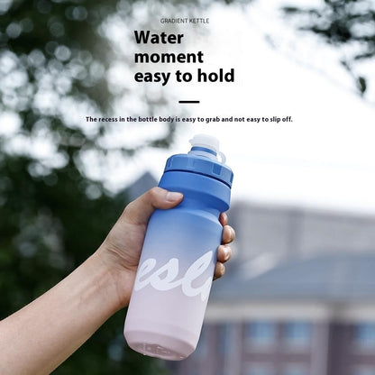 650ml Outdoor Sports LDPE Water Bottle Camping Cycling Hiking Gradient Leakproof Squeeze Bottle (BPA Free, No FDA)