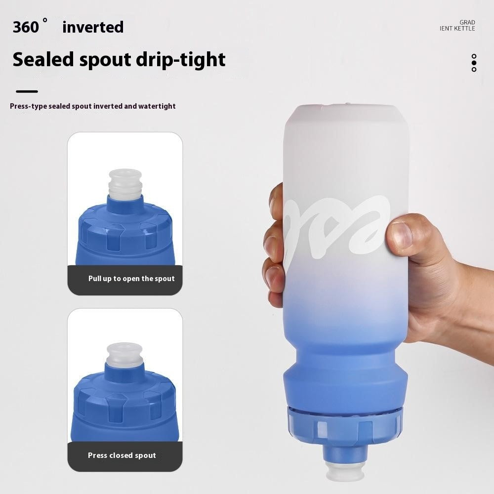 650ml Outdoor Sports LDPE Water Bottle Camping Cycling Hiking Gradient Leakproof Squeeze Bottle (BPA Free, No FDA)