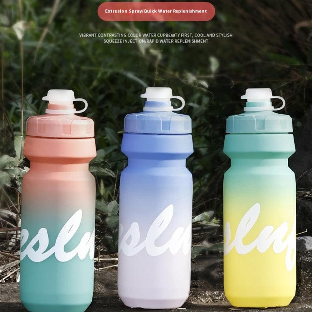 650ml Outdoor Sports LDPE Water Bottle Camping Cycling Hiking Gradient Leakproof Squeeze Bottle (BPA Free, No FDA)