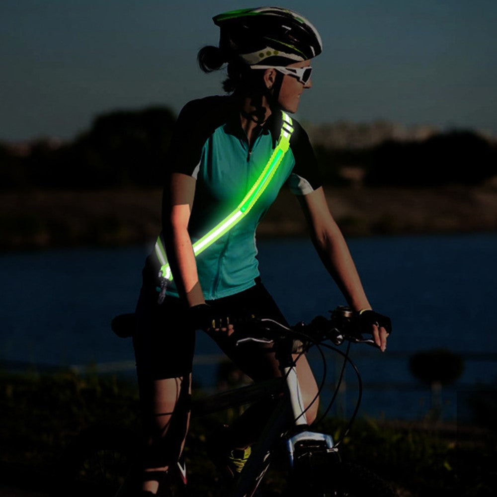 L9 5 Colors 3 Modes LED Light Up Reflective Shoulder Strap with Hook for Night Running Cycling
