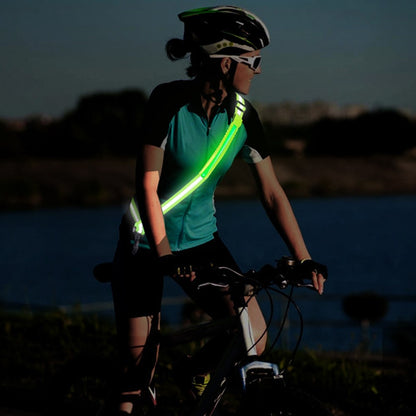 L9 5 Colors 3 Modes LED Light Up Reflective Shoulder Strap with Hook for Night Running Cycling