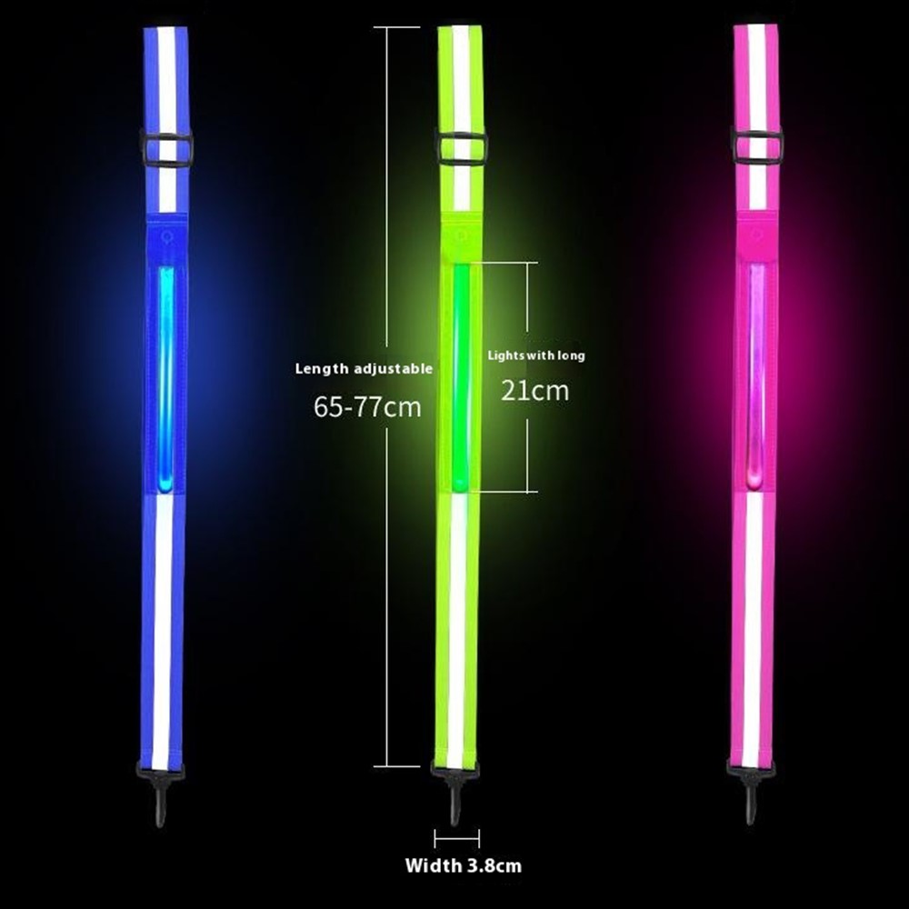 L9 5 Colors 3 Modes LED Light Up Reflective Shoulder Strap with Hook for Night Running Cycling