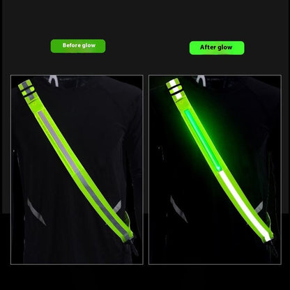 L9 5 Colors 3 Modes LED Light Up Reflective Shoulder Strap with Hook for Night Running Cycling