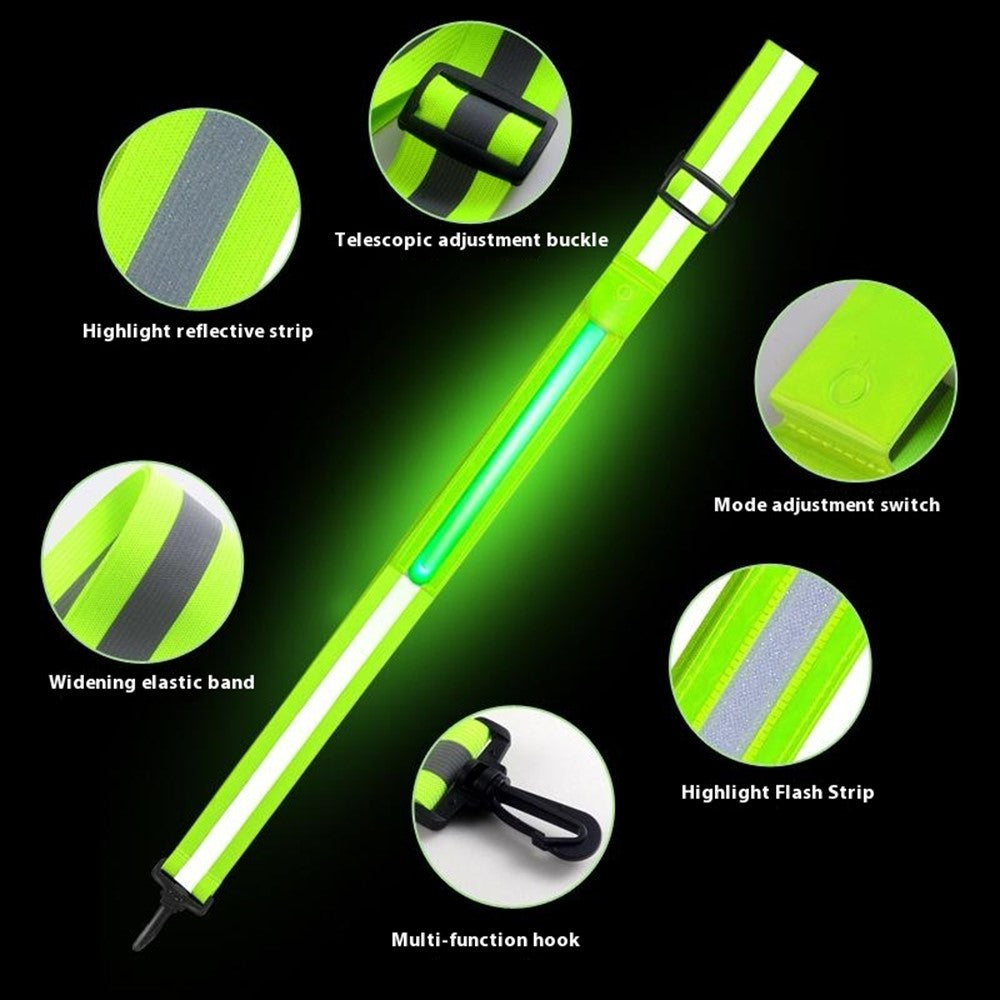 L9 5 Colors 3 Modes LED Light Up Reflective Shoulder Strap with Hook for Night Running Cycling