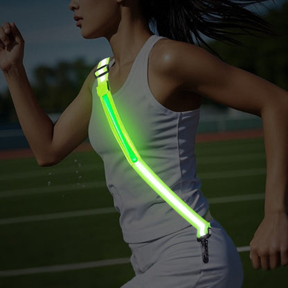 L9 5 Colors 3 Modes LED Light Up Reflective Shoulder Strap with Hook for Night Running Cycling