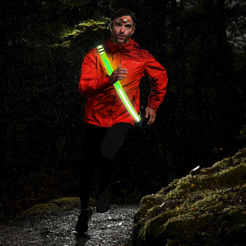 L9 5 Colors 3 Modes LED Light Up Reflective Shoulder Strap with Hook for Night Running Cycling