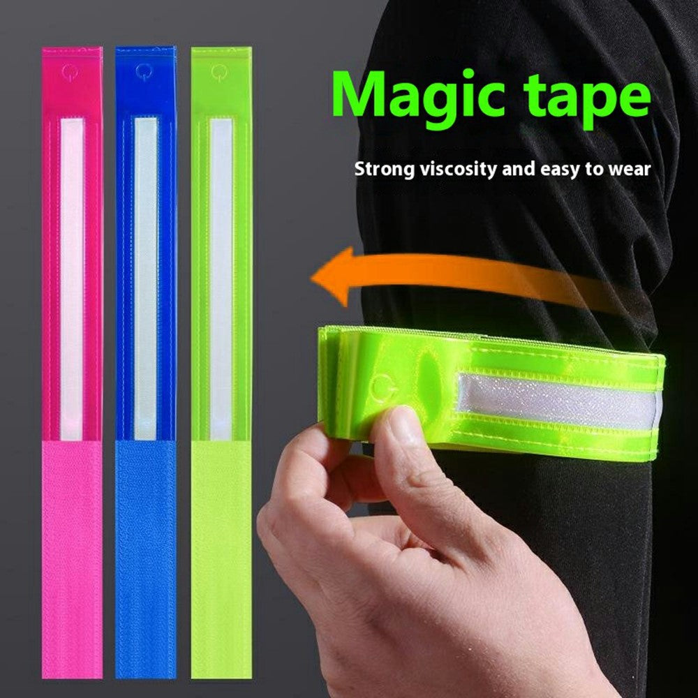 L8 2Pcs USB Rechargeable Reflective Armband Cycling Night Running Sports LED Light Arm Band