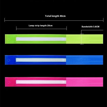 L8 2Pcs USB Rechargeable Reflective Armband Cycling Night Running Sports LED Light Arm Band