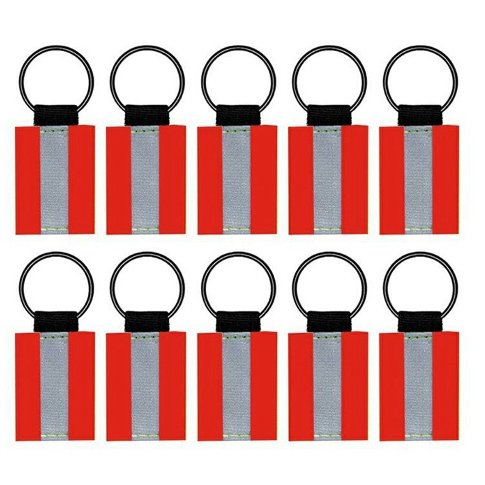 10Pcs Reflective Safety Key Ring Night Outdoor Activities Visibility Enhancing Pendants