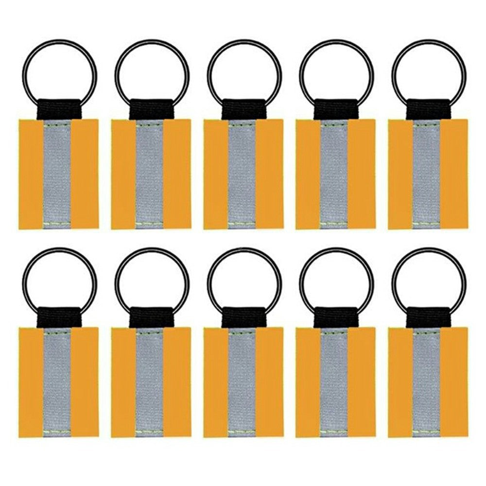 10Pcs Reflective Safety Key Ring Night Outdoor Activities Visibility Enhancing Pendants