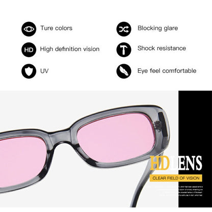 Square Frame Sunglasses Retro Lightweight Sun UV Protection Glasses for Small Faces