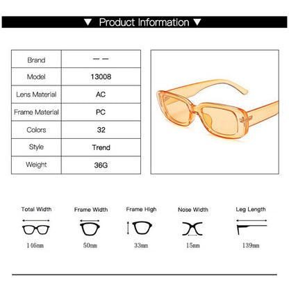 Square Frame Sunglasses Retro Lightweight Sun UV Protection Glasses for Small Faces