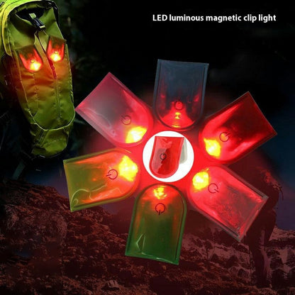 10Pcs / Set Flashing Magnetic LED Clip Lights for Night Running Safety Warning Lamp