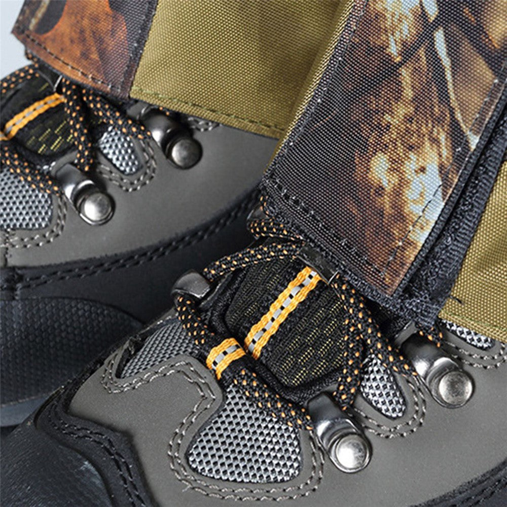 LUCKSTONE 1 Pair Outdoor Oxford Cloth Waterproof Gaiters Leg Cover Boots Shoe Covers for Hiking Camping Climbing Skiing