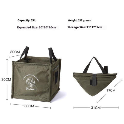 AOTU AT6361 27L Foldable Outdoor Trash Can 600D Oxford Cloth Camping Storage Bag Tactical Organizer
