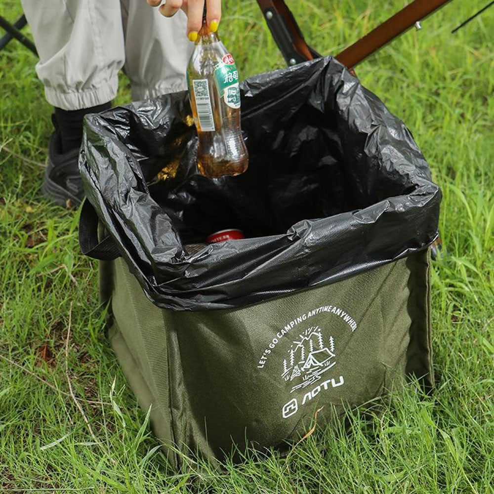 AOTU AT6361 27L Foldable Outdoor Trash Can 600D Oxford Cloth Camping Storage Bag Tactical Organizer