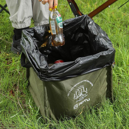 AOTU AT6361 27L Foldable Outdoor Trash Can 600D Oxford Cloth Camping Storage Bag Tactical Organizer