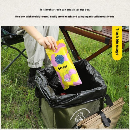 AOTU AT6361 27L Foldable Outdoor Trash Can 600D Oxford Cloth Camping Storage Bag Tactical Organizer