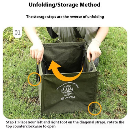 AOTU AT6361 27L Foldable Outdoor Trash Can 600D Oxford Cloth Camping Storage Bag Tactical Organizer