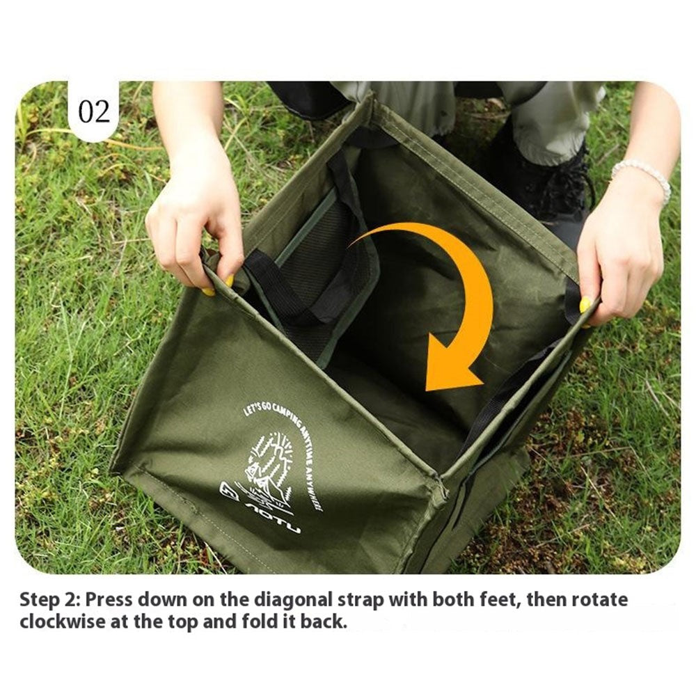 AOTU AT6361 27L Foldable Outdoor Trash Can 600D Oxford Cloth Camping Storage Bag Tactical Organizer