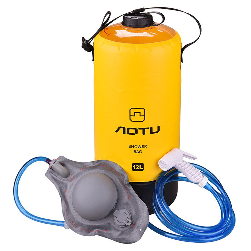 AOTU AT6647 12L PVC Inflatable Outdoor Camping Shower Bag Portable Bathing Bag for Hiking Beach