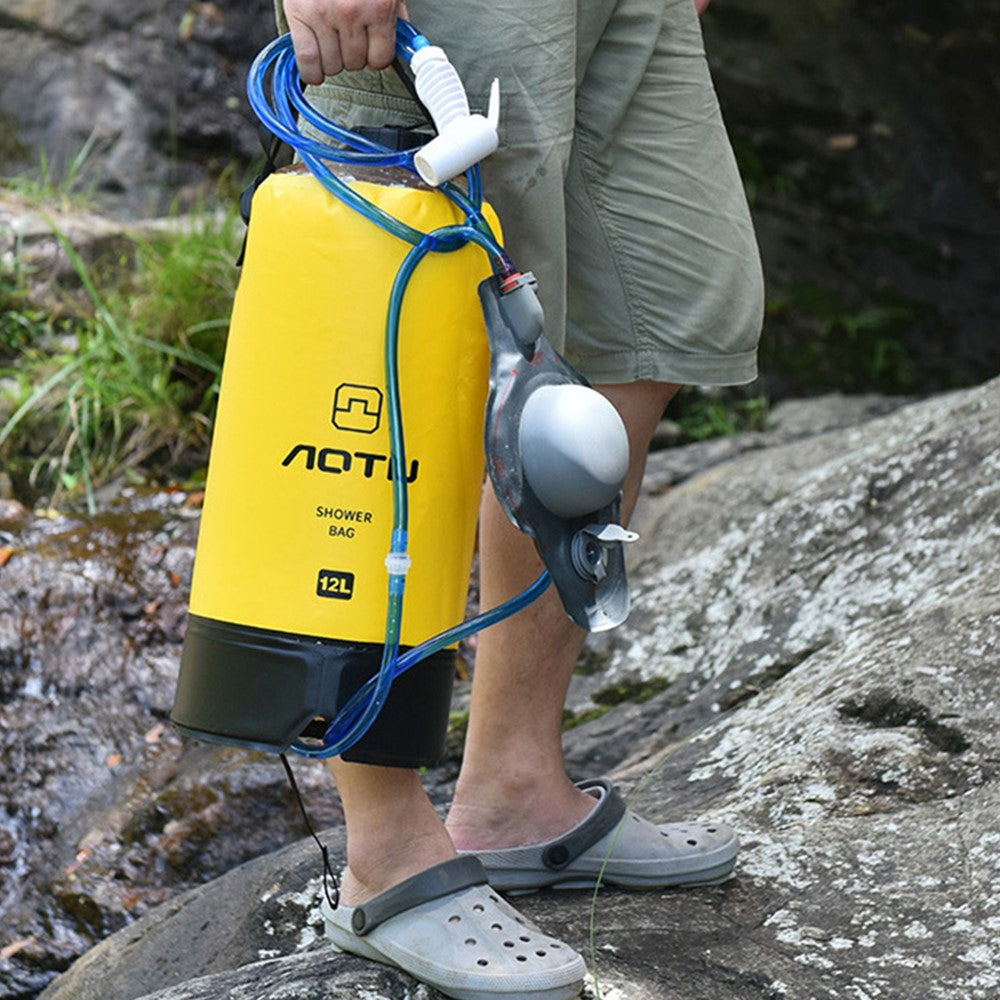 AOTU AT6647 12L PVC Inflatable Outdoor Camping Shower Bag Portable Bathing Bag for Hiking Beach