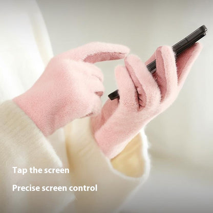 DY56 1 Pair Gloves for Winter Outdoor Windproof Cycling Touchscreen Fleece Lined Gloves