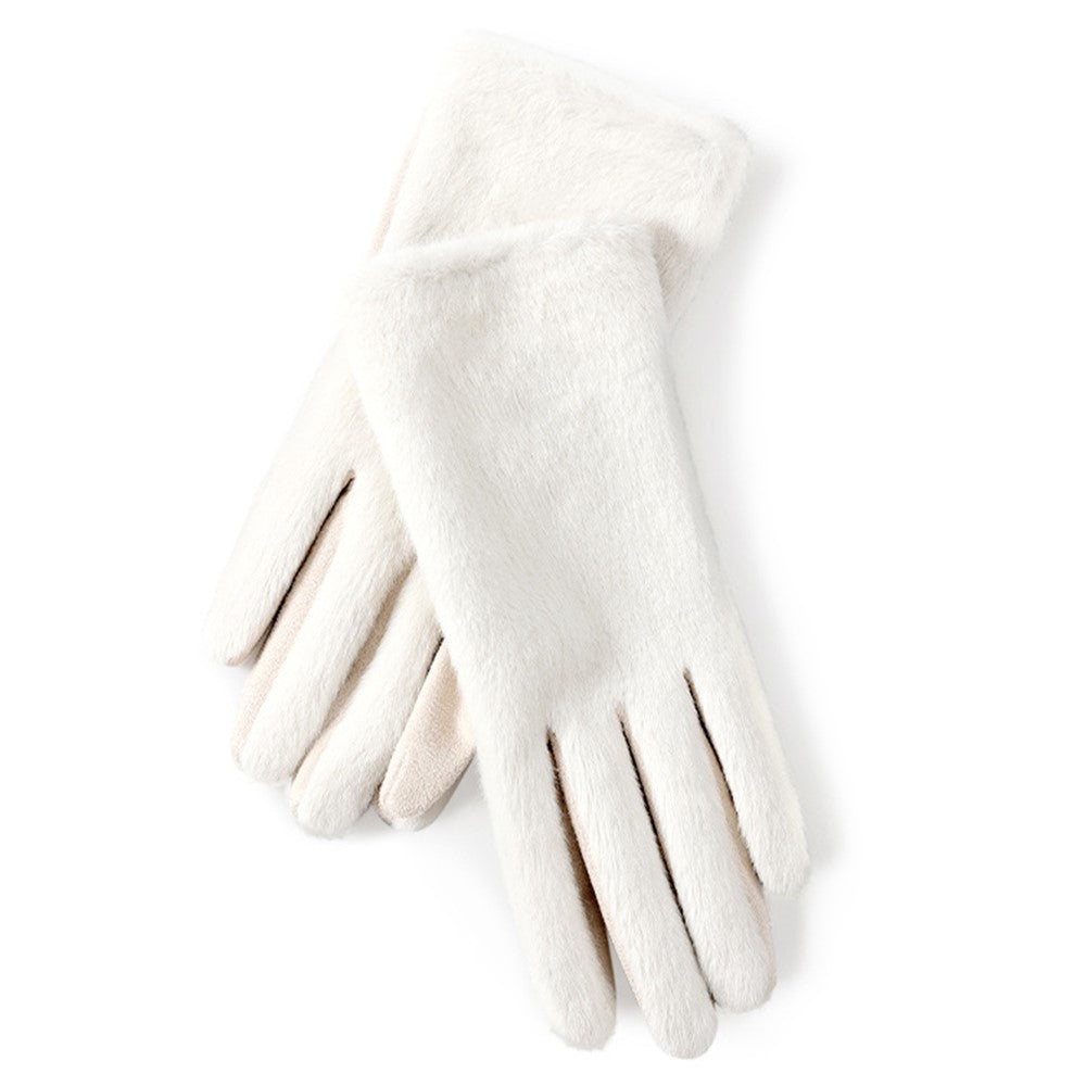 DY56 1 Pair Gloves for Winter Outdoor Windproof Cycling Touchscreen Fleece Lined Gloves