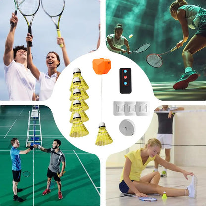 Badminton Training Aid Single Player Electric Shuttlecock Machine with Remote Control / Nylon Ball