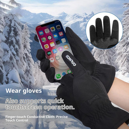 GOUNOD GL087 Full Finger Ski Gloves Winter Fleece Lined Windproof Touchscreen Mittens for Outdoor Cycling Climbing
