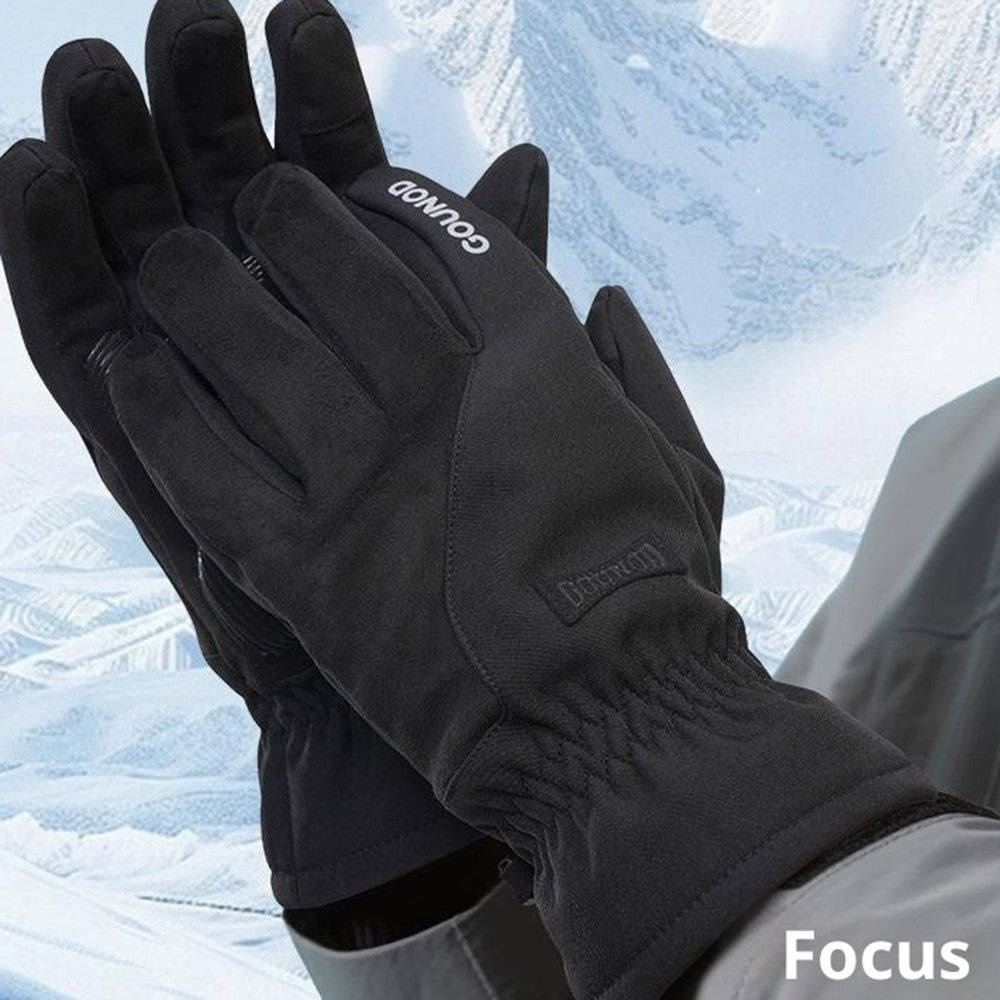 GOUNOD GL087 Full Finger Ski Gloves Winter Fleece Lined Windproof Touchscreen Mittens for Outdoor Cycling Climbing