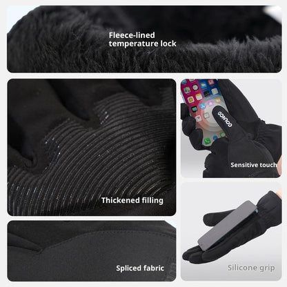 GOUNOD GL087 Full Finger Ski Gloves Winter Fleece Lined Windproof Touchscreen Mittens for Outdoor Cycling Climbing