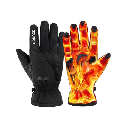 GOUNOD GL087 Full Finger Ski Gloves Winter Fleece Lined Windproof Touchscreen Mittens for Outdoor Cycling Climbing