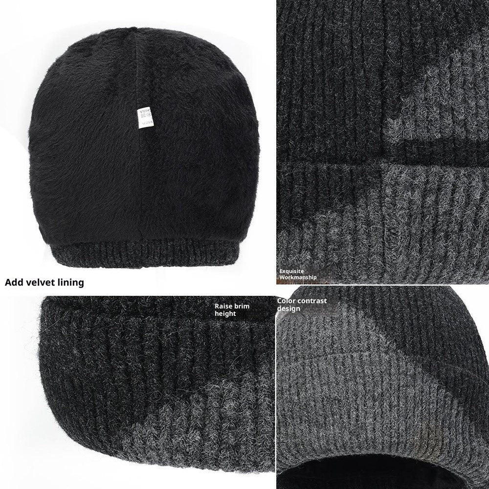 3Pcs / Set Winter Windproof Knitted Gloves Elastic Beanie Hat and Neck Warmer for Outdoor Skiing Cycling