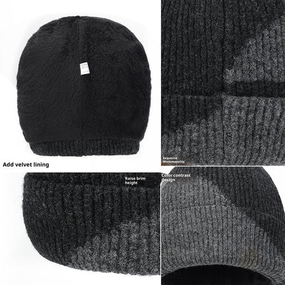 3Pcs / Set Winter Windproof Knitted Gloves Elastic Beanie Hat and Neck Warmer for Outdoor Skiing Cycling