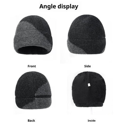 3Pcs / Set Winter Windproof Knitted Gloves Elastic Beanie Hat and Neck Warmer for Outdoor Skiing Cycling