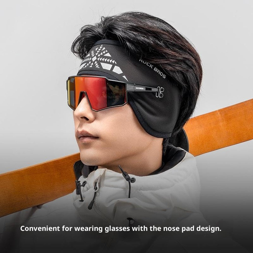 ROCKBROS Outdoor Cycling Headband Ear Warmer Winter Warm Earmuffs Headwear with Glasses Holes, 47240002001 ZHD011