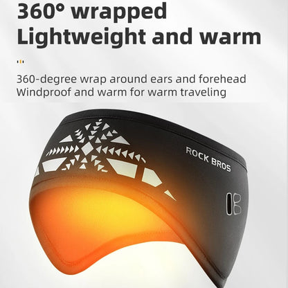 ROCKBROS Outdoor Cycling Headband Ear Warmer Winter Warm Earmuffs Headwear with Glasses Holes, 47240002001 ZHD011