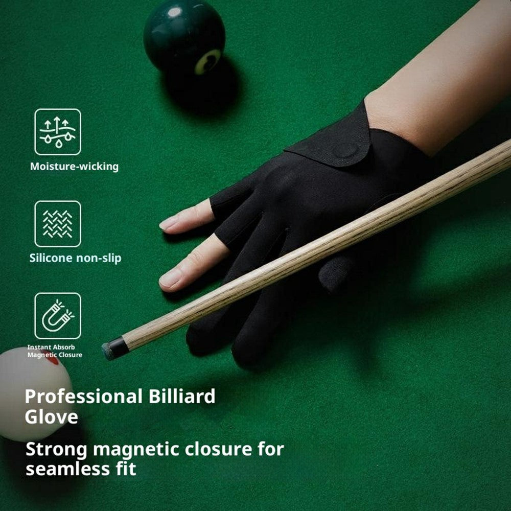 1 Pair Magnetic 3 Fingers Breathable Snooker Billiard Gloves Professional Anti-slip Cue Pool Gloves