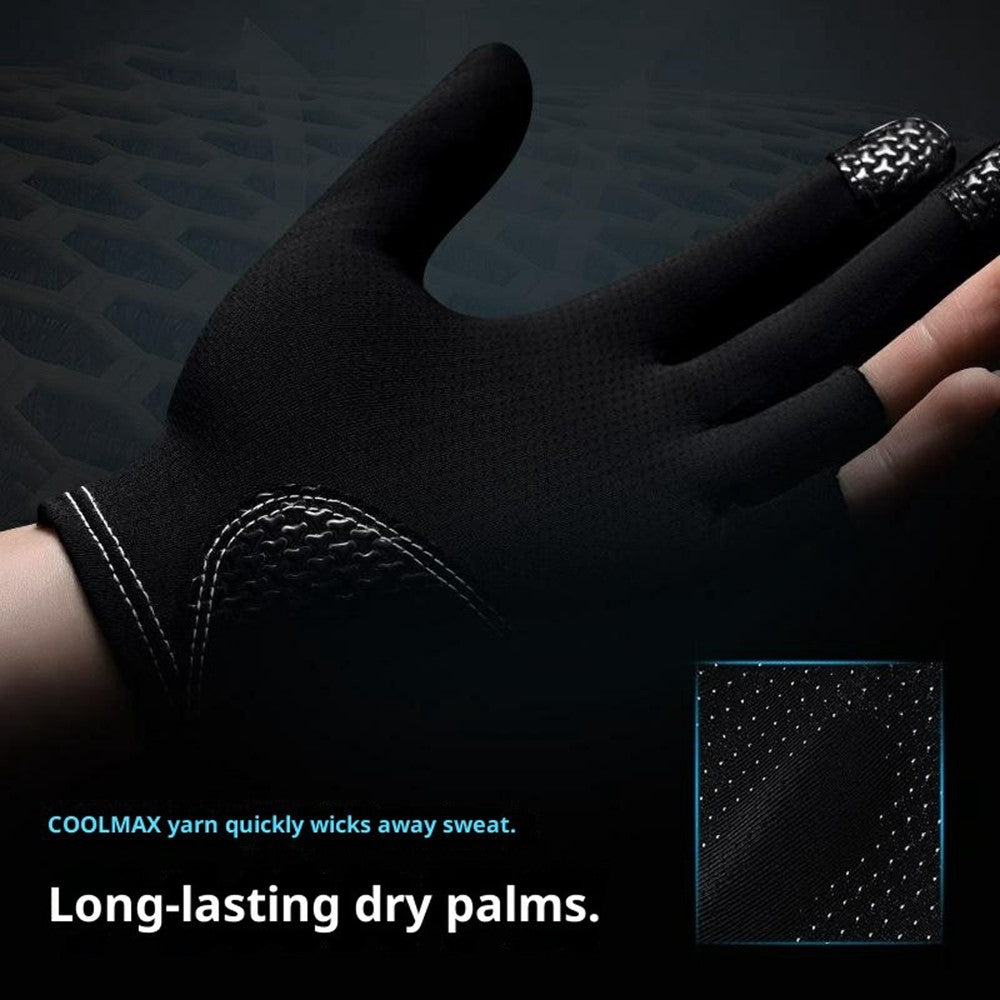 1 Pair Magnetic 3 Fingers Breathable Snooker Billiard Gloves Professional Anti-slip Cue Pool Gloves