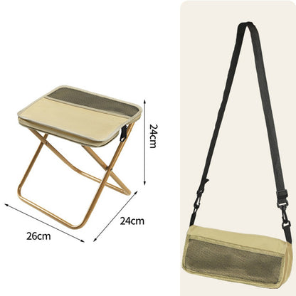 Size S Portable Folding Stool Crossbody Bag 600D Oxford Cloth Outdoor Chair for Travel Camping, 25 x 24 x 23cm