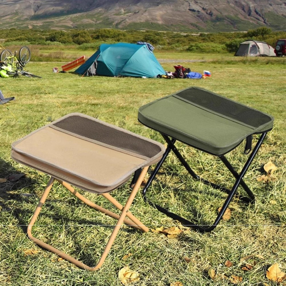 Size S Portable Folding Stool Crossbody Bag 600D Oxford Cloth Outdoor Chair for Travel Camping, 25 x 24 x 23cm